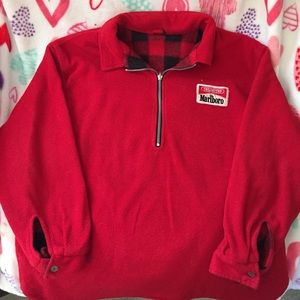 Reversible red/checkered Marlboro sweater